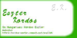 eszter kordos business card